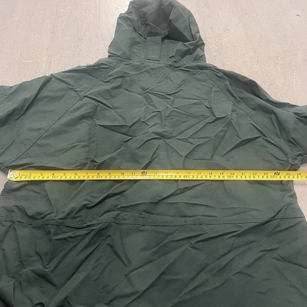 LL Bean Men's Green Full Zip Lightweight Stowaway Rain Jacket Hooded‎ Size L